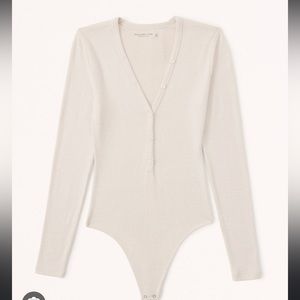 Abercrombie & Fitch Long-Sleeve Cozy Henley Bodysuit